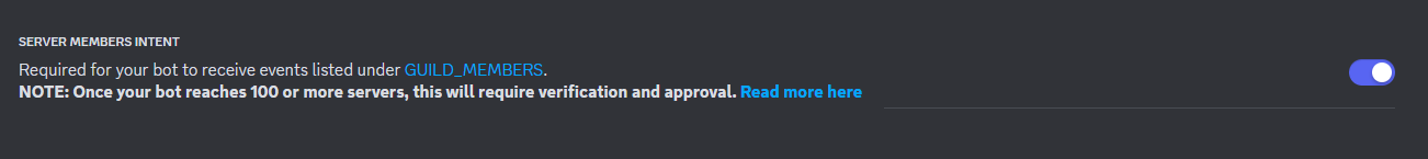 Enabling the Server Members Intent